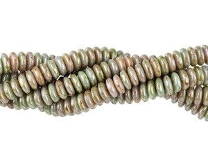 Czech Glass 6mm Ultra Luster Opaque Green Rondelle Bead Strand by Starman Czech Glass 6mm Ultra Luster Opaque Green Rondelle Bead Strand by Starman