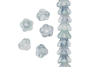 Czech Glass 8 x 6mm Glow-in-the-Dark Crystal Bell Flower Bead Strand by Starman Czech Glass 8 x 6mm Glow-in-the-Dark Crystal Bell Flower Bead Strand by Starman