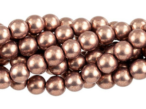 Czech Glass 8mm ColorTrends Saturated Metallic Autumn Maple Round Bead Strand by Starman Czech Glass 8mm ColorTrends Saturated Metallic Autumn Maple Round Bead Strand by Starman