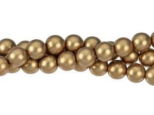 Czech Glass 8mm ColorTrends Saturated Metallic Ceylon Yellow Round Bead Strand (25pc Strand) by Starman Czech Glass 8mm ColorTrends Saturated Metallic Ceylon Yellow Round Bead Strand (25pc Strand) by Starman