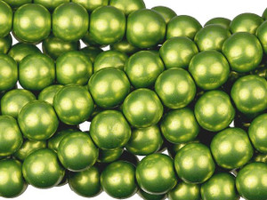 Czech Glass 8mm ColorTrends Saturated Metallic Lime Punch Round Bead Strand by Starman Czech Glass 8mm ColorTrends Saturated Metallic Lime Punch Round Bead Strand by Starman