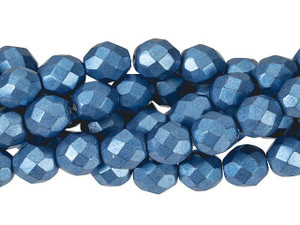Czech Glass 8mm ColorTrends Saturated Metallic Little Boy Blue Fire-Polish Bead Strand by Starman Czech Glass 8mm ColorTrends Saturated Metallic Little Boy Blue Fire-Polish Bead Strand by Starman