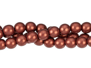 Czech Glass 8mm ColorTrends Saturated Metallic Valiant Poppy Round Bead Strand (25pc Strand) by Starman Czech Glass 8mm ColorTrends Saturated Metallic Valiant Poppy Round Bead Strand (25pc Strand) by Starman