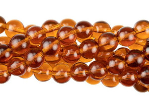 Czech Glass 8mm Dark Topaz Round Bead Strand by Starman Czech Glass 8mm Dark Topaz Round Bead Strand by Starman