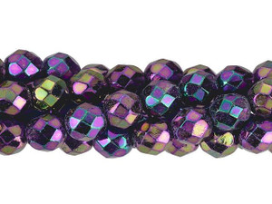 Czech Glass 8mm Luster Iris Tanzanite Fire-Polish Bead Strand by Starman Czech Glass 8mm Luster Iris Tanzanite Fire-Polish Bead Strand by Starman