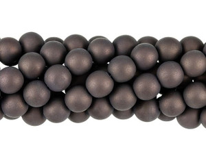 Czech Glass 8mm Matte Dark Bronze Round Bead Strand by Starman Czech Glass 8mm Matte Dark Bronze Round Bead Strand by Starman