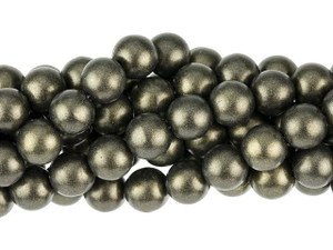 Czech Glass 8mm Metallic Suede Dark Green Round Bead Strand by Starman Czech Glass 8mm Metallic Suede Dark Green Round Bead Strand by Starman