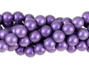 Czech Glass 8mm Metallic Suede Purple Round Bead Strand by Starman Czech Glass 8mm Metallic Suede Purple Round Bead Strand by Starman