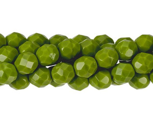 Czech Glass 8mm Opaque Olive Fire-Polish Bead Strand by Starman Czech Glass 8mm Opaque Olive Fire-Polish Bead Strand by Starman