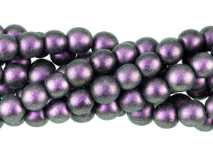 Czech Glass 8mm Polychrome Black Currant Round Bead Strand by Starman Czech Glass 8mm Polychrome Black Currant Round Bead Strand by Starman