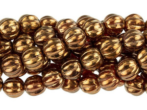 Czech Glass 8mm Sunset Maple Melon Bead Strand by Starman Czech Glass 8mm Sunset Maple Melon Bead Strand by Starman