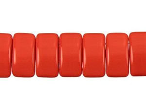 Czech Glass 9 x 17mm Carrier 2-Hole Bead Red Czech Glass 9 x 17mm Carrier 2-Hole Bead Red