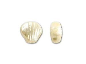 Czech Glass Bead 8mm Shell Pearlized Cream Czech Glass Bead 8mm Shell Pearlized Cream