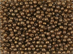 Czech Glass Round Beads 3mm Gold and Smoky Topaz Luster (100pc Strand) by Starman Czech Glass Round Beads 3mm Gold and Smoky Topaz Luster (100pc Strand) by Starman