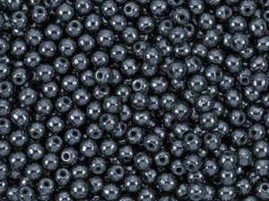 Czech Glass Round Beads 3mm Hematite (100pc Strand) by Starman Czech Glass Round Beads 3mm Hematite (100pc Strand) by Starman