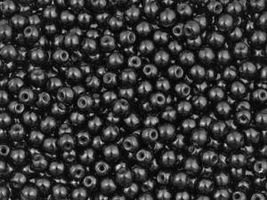 Czech Glass Round Beads 3mm Jet (100pc Strand) by Starman Czech Glass Round Beads 3mm Jet (100pc Strand) by Starman