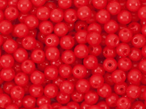 Czech Glass Round Beads 4mm Opaque Red (100pc Strand) by Starman Czech Glass Round Beads 4mm Opaque Red (100pc Strand) by Starman