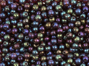 Czech Glass Round Beads 4mm Siam Luster Iris (100pc Strand) by Starman Czech Glass Round Beads 4mm Siam Luster Iris (100pc Strand) by Starman
