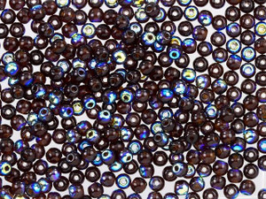 Czech Glass Round Beads Garnet AB (Aurora Borealis) 3mm (100pc Strand) by Starman Czech Glass Round Beads Garnet AB (Aurora Borealis) 3mm (100pc Strand) by Starman
