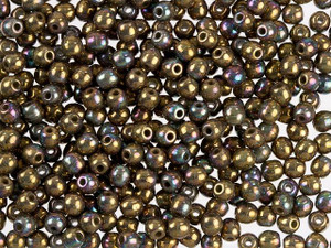 Czech Glass Round Beads Oxidized Bronze Clay 3mm (100pc Strand) by Starman Czech Glass Round Beads Oxidized Bronze Clay 3mm (100pc Strand) by Starman