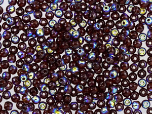 Czech Glass Round Beads Ruby AB (Aurora Borealis) 3mm (100pc Strand) by Starman Czech Glass Round Beads Ruby AB (Aurora Borealis) 3mm (100pc Strand) by Starman
