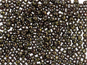 Czech Glass Round Beads Siam Ruby Bronze Picasso 3mm (100pc Strand) by Starman Czech Glass Round Beads Siam Ruby Bronze Picasso 3mm (100pc Strand) by Starman