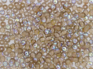 Czech Glass Round Beads Smoky Topaz AB (Aurora Borealis) 3mm (100pc Strand) by Starman Czech Glass Round Beads Smoky Topaz AB (Aurora Borealis) 3mm (100pc Strand) by Starman