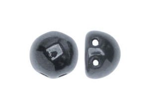 CzechMates 2-Hole 7mm Hematite Cabochon Beads 2.5-Inch Tube CzechMates 2-Hole 7mm Hematite Cabochon Beads 2.5-Inch Tube