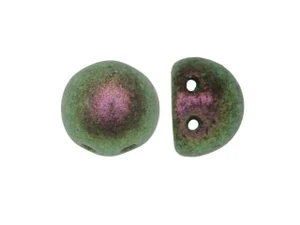 CzechMates 2-Hole 7mm Polychrome Black Currant Cabochon Beads 2.5-Inch Tube