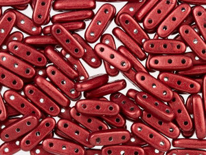 CzechMates 3-Hole 10mm ColorTrends: Saturated Metallic Aurora Red Beam Bead 2.5-Inch Tube CzechMates 3-Hole 10mm ColorTrends: Saturated Metallic Aurora Red Beam Bead 2.5-Inch Tube
