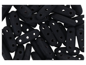 CzechMates 3-Hole 10mm Matte Jet Black Beam Bead 2.5-Inch Tube CzechMates 3-Hole 10mm Matte Jet Black Beam Bead 2.5-Inch Tube