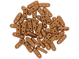 CzechMates 3-Hole 10mm Matte Metallic Goldenrod Beam Bead 2.5-Inch Tube CzechMates 3-Hole 10mm Matte Metallic Goldenrod Beam Bead 2.5-Inch Tube