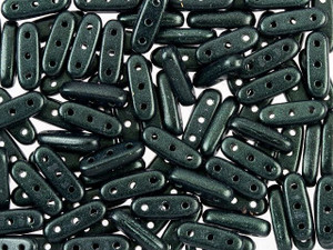 CzechMates 3-Hole 10mm Metallic Suede Dark Forest Beam Bead 2.5-Inch Tube CzechMates 3-Hole 10mm Metallic Suede Dark Forest Beam Bead 2.5-Inch Tube