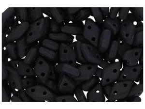 CzechMates Diamond 4 x 6mm Matte Jet Czech Glass 2-Hole Beads, 2.5-Inch Tube