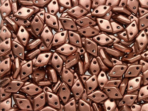 CzechMates Diamond 4 x 6mm Matte Metallic Bronze Copper Czech Glass 2-Hole Beads, 2.5-Inch Tube CzechMates Diamond 4 x 6mm Matte Metallic Bronze Copper Czech Glass 2-Hole Beads, 2.5-Inch Tube