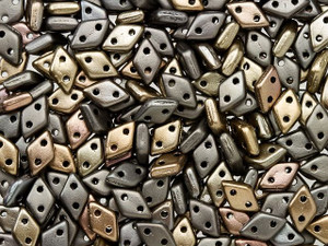 CzechMates Diamond 4 x 6mm Matte Metallic Leather Czech Glass 2-Hole Beads, 2.5-Inch Tube CzechMates Diamond 4 x 6mm Matte Metallic Leather Czech Glass 2-Hole Beads, 2.5-Inch Tube