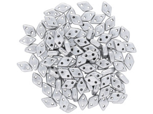CzechMates Diamond 4 x 6mm Matte Metallic Silver Czech Glass 2-Hole Beads, 2.5-Inch Tube CzechMates Diamond 4 x 6mm Matte Metallic Silver Czech Glass 2-Hole Beads, 2.5-Inch Tube
