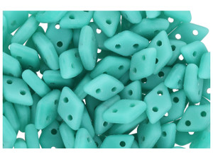 CzechMates Diamond 4 x 6mm Matte Turquoise Czech Glass 2-Hole Beads, 2.5-Inch Tube CzechMates Diamond 4 x 6mm Matte Turquoise Czech Glass 2-Hole Beads, 2.5-Inch Tube