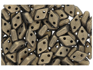 CzechMates Diamond 4 x 6mm Metallic Suede Gold Czech Glass 2-Hole Beads, 2.5-Inch Tube CzechMates Diamond 4 x 6mm Metallic Suede Gold Czech Glass 2-Hole Beads, 2.5-Inch Tube