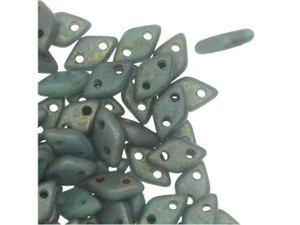 CzechMates Diamond 4 x 6mm Turquoise Copper Picasso Czech Glass 2-Hole Beads, 2.5-Inch Tube CzechMates Diamond 4 x 6mm Turquoise Copper Picasso Czech Glass 2-Hole Beads, 2.5-Inch Tube