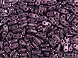 CzechMates Glass 3 x 6mm 2-Hole Metallic Suede Pink Bar Bead 2.5-Inch Tube CzechMates Glass 3 x 6mm 2-Hole Metallic Suede Pink Bar Bead 2.5-Inch Tube