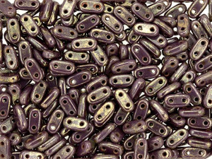 CzechMates Glass 3 x 6mm 2-Hole Opaque Purple Bronze Picasso Bar Bead 2.5-Inch Tube CzechMates Glass 3 x 6mm 2-Hole Opaque Purple Bronze Picasso Bar Bead 2.5-Inch Tube