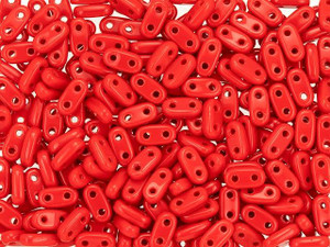 CzechMates Glass 3 x 6mm 2-Hole Opaque Red Bar Bead 2.5-Inch Tube CzechMates Glass 3 x 6mm 2-Hole Opaque Red Bar Bead 2.5-Inch Tube