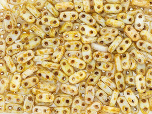 CzechMates Glass 3 x 6mm 2-Hole Opaque White Picasso Bar Bead 2.5-Inch Tube CzechMates Glass 3 x 6mm 2-Hole Opaque White Picasso Bar Bead 2.5-Inch Tube