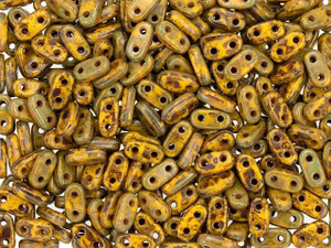 CzechMates Glass 3 x 6mm 2-Hole Sunflower Yellow Picasso Bar Bead 2.5-Inch Tube CzechMates Glass 3 x 6mm 2-Hole Sunflower Yellow Picasso Bar Bead 2.5-Inch Tube