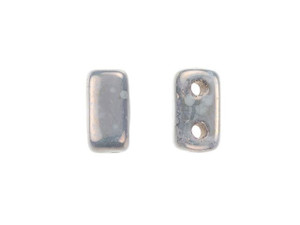 CzechMates Glass 3 x 6mm Ashen Gray Moon Dust 2-Hole Brick Bead Strand CzechMates Glass 3 x 6mm Ashen Gray Moon Dust 2-Hole Brick Bead Strand