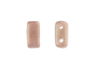 CzechMates Glass 3 x 6mm Matte Rosaline Luster Ashen Gray 2-Hole Brick Bead Strand CzechMates Glass 3 x 6mm Matte Rosaline Luster Ashen Gray 2-Hole Brick Bead Strand