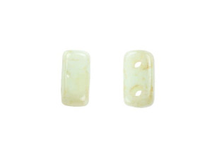 CzechMates Glass 3 x 6mm Opaque Pale Turquoise Star Dust 2-Hole Brick Bead Strand CzechMates Glass 3 x 6mm Opaque Pale Turquoise Star Dust 2-Hole Brick Bead Strand