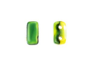 CzechMates Glass 3 x 6mm Opaque Yellow/Jet 2-Hole Brick Bead Strand CzechMates Glass 3 x 6mm Opaque Yellow/Jet 2-Hole Brick Bead Strand
