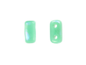 CzechMates Glass 3 x 6mm Peacock Green Turquoise 2-Hole Brick Bead Strand CzechMates Glass 3 x 6mm Peacock Green Turquoise 2-Hole Brick Bead Strand